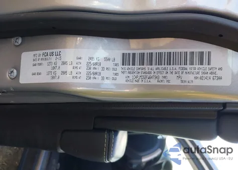 2015 Jeep Cherokee Limited from USA, damaged, VIN 1C4PJMDS2FW647343